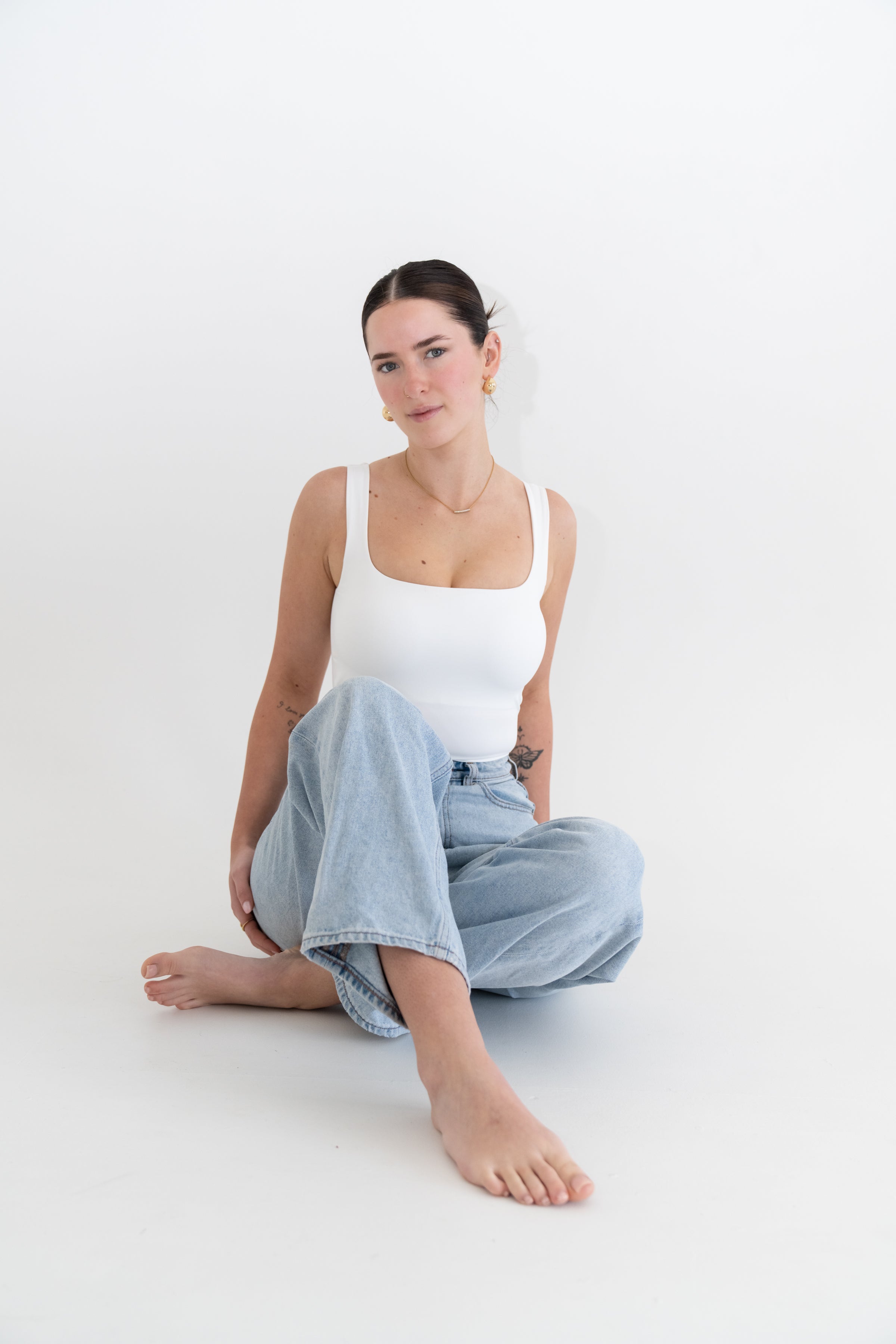 EMILY BUILT IN BRA TOP WHITE