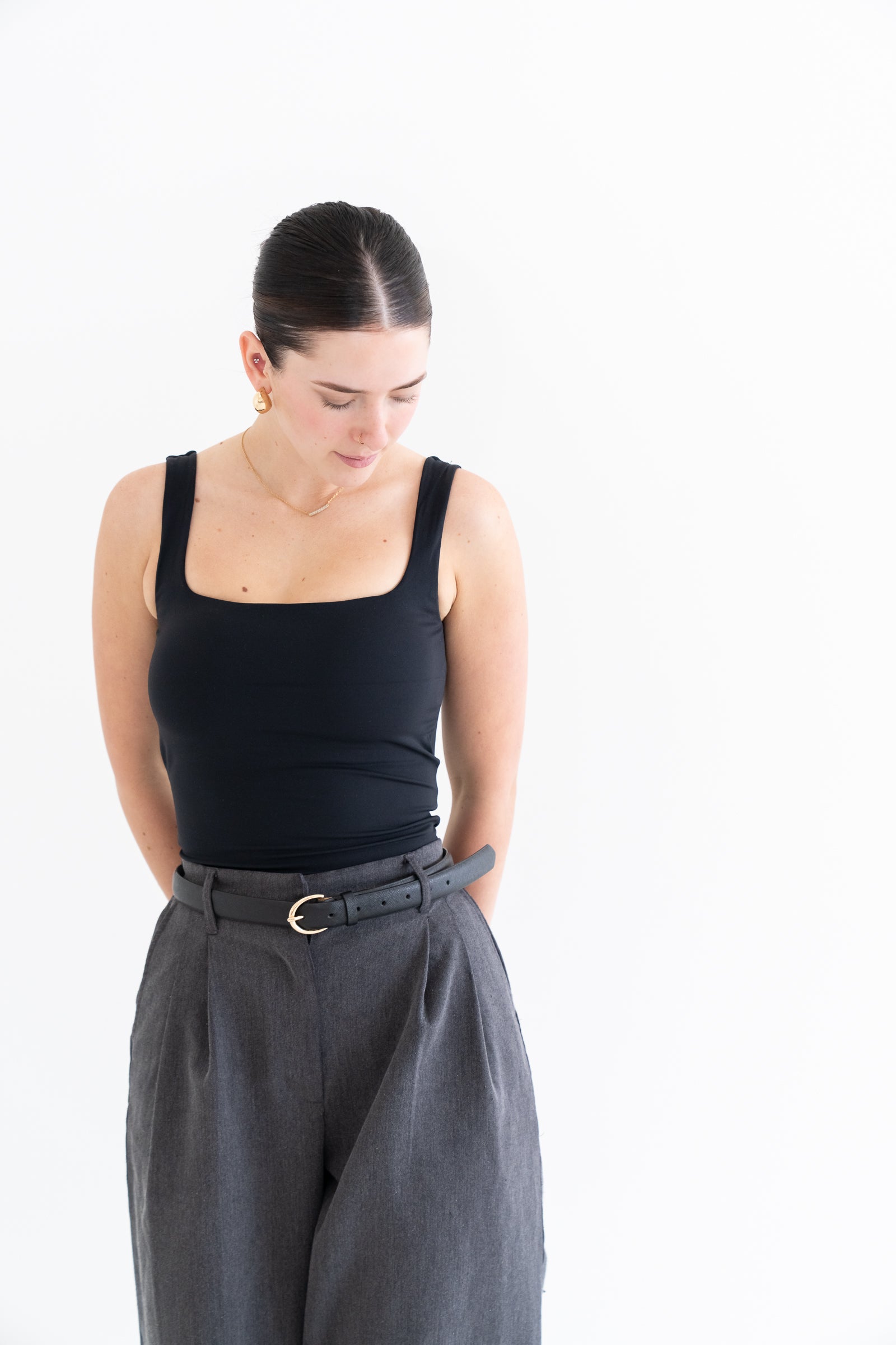 EMILY BUILT IN BRA TOP BLACK