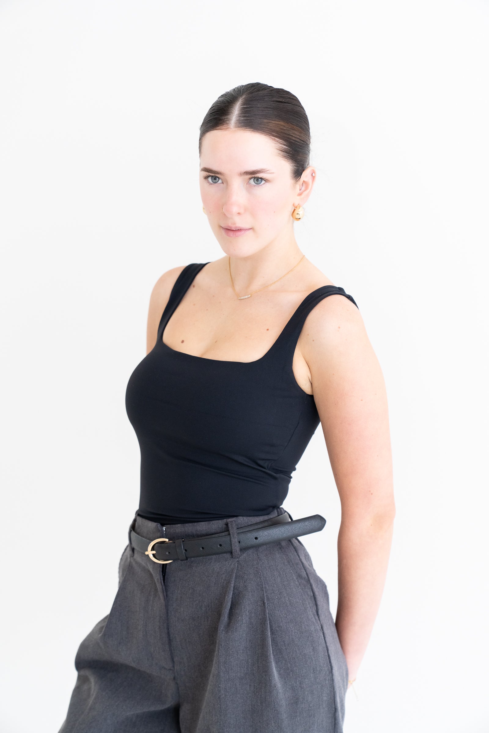 EMILY BUILT IN BRA TOP BLACK