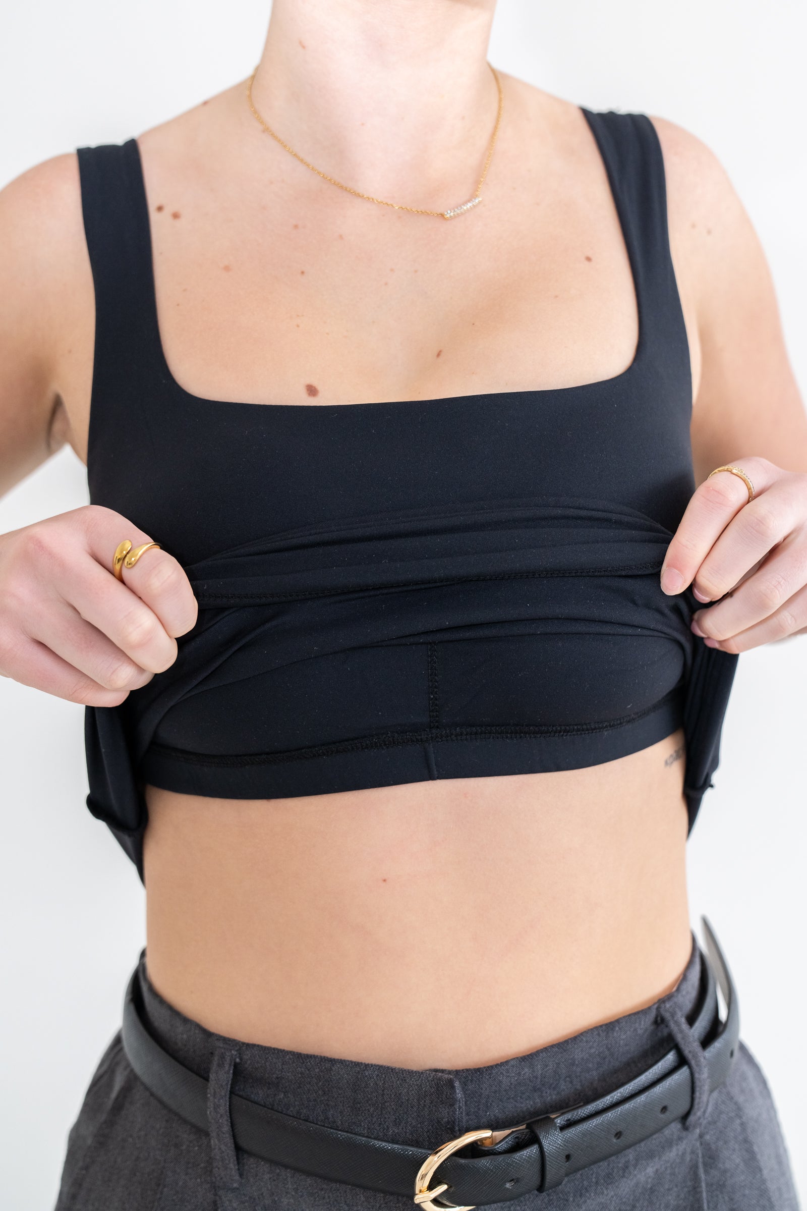 EMILY BUILT IN BRA TOP BLACK