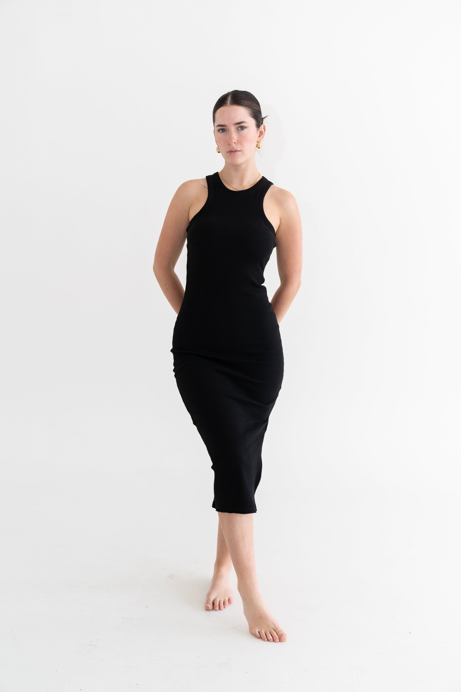 ISABELLA BUILT IN BRA MIDI DRESS