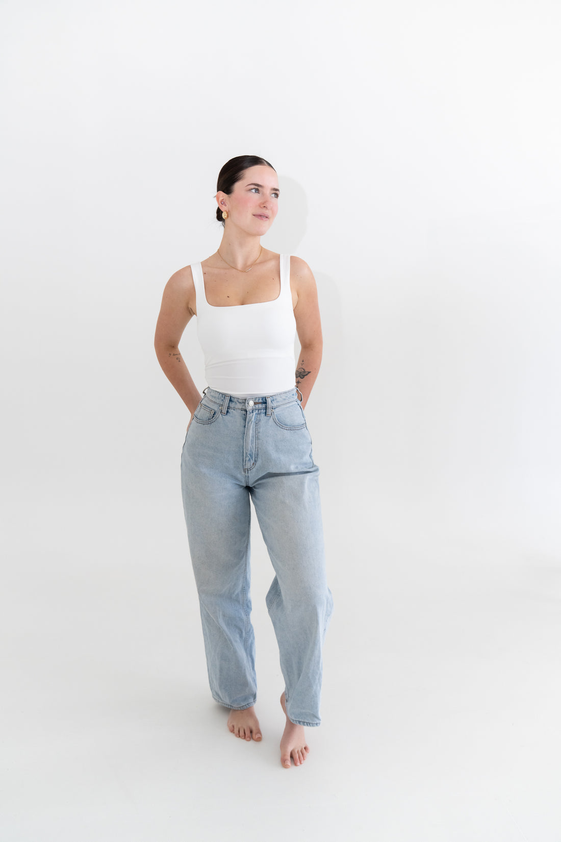 EMILY BUILT IN BRA TOP WHITE