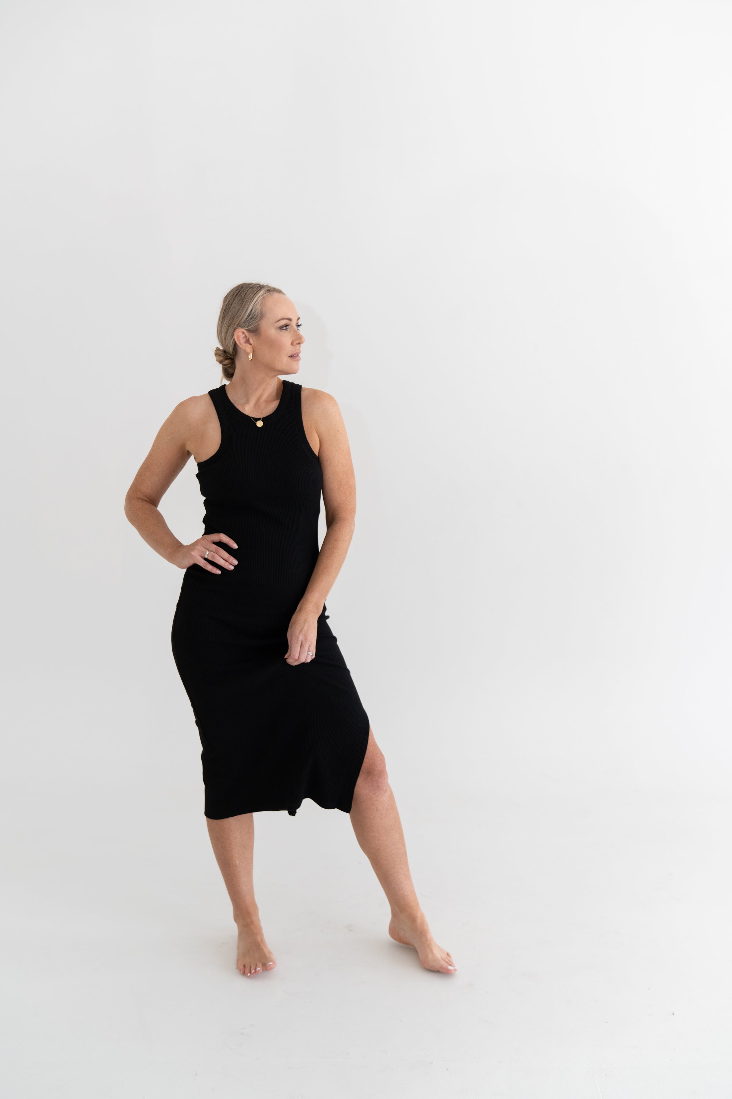 ISABELLA BUILT IN BRA MIDI DRESS